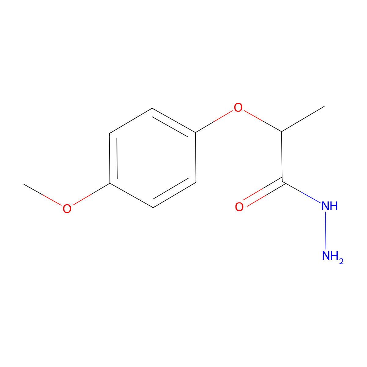 2-(4-Methoxyphenoxy)propanohydrazide molecular structure, CAS 213412-32-9