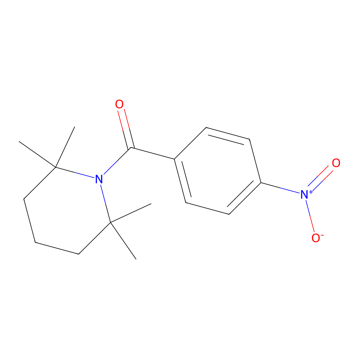 2,2,6,6-Tetramethyl-1-(4-nitrobenzoyl)piperidine molecular structure, CAS 213414-47-2