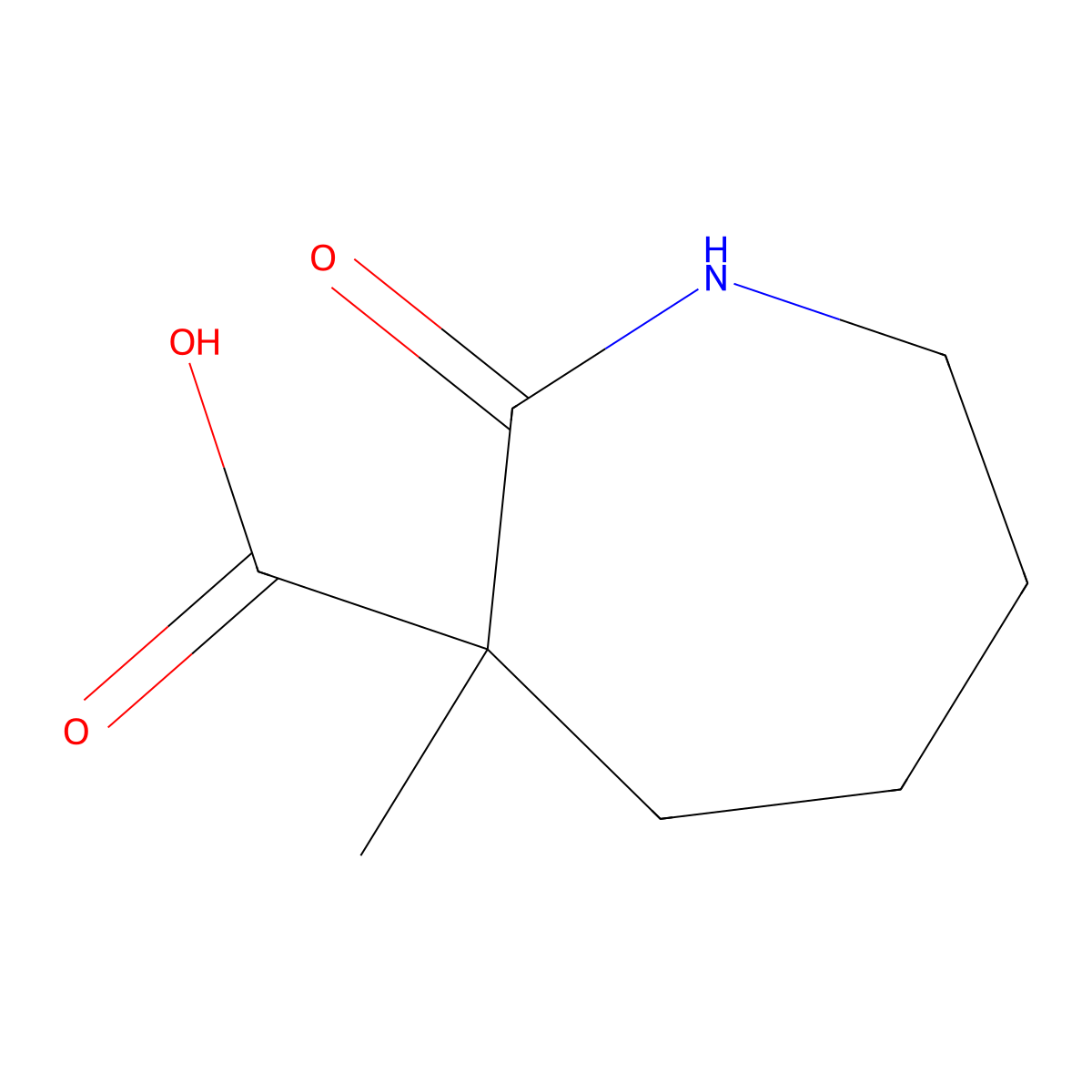 3-Methyl-2-oxoazepane-3-carboxylic acid molecular structure, CAS 2134145-04-1