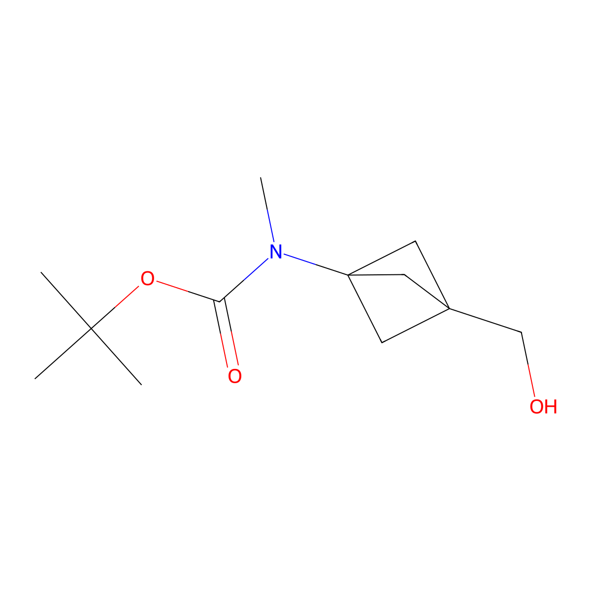 [3-[Boc(methyl)amino]bicyclo[1.1.1]pentan-1-YL]methanol molecular structure, CAS 2134169-83-6