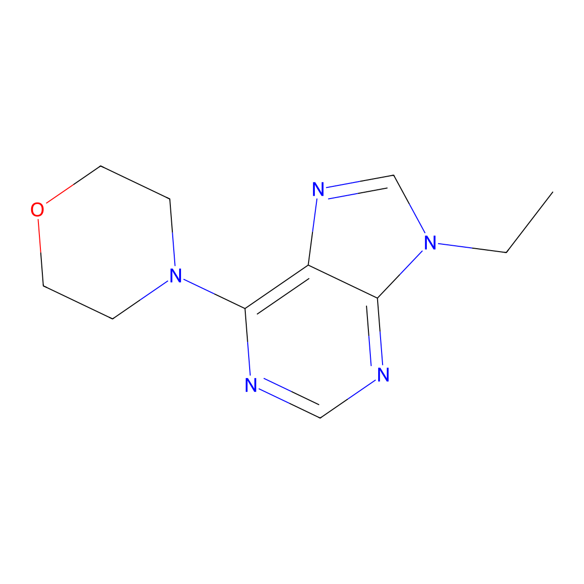 9-ethyl-6-(morpholin-4-yl)-9H-purine molecular structure, CAS 2134246-71-0