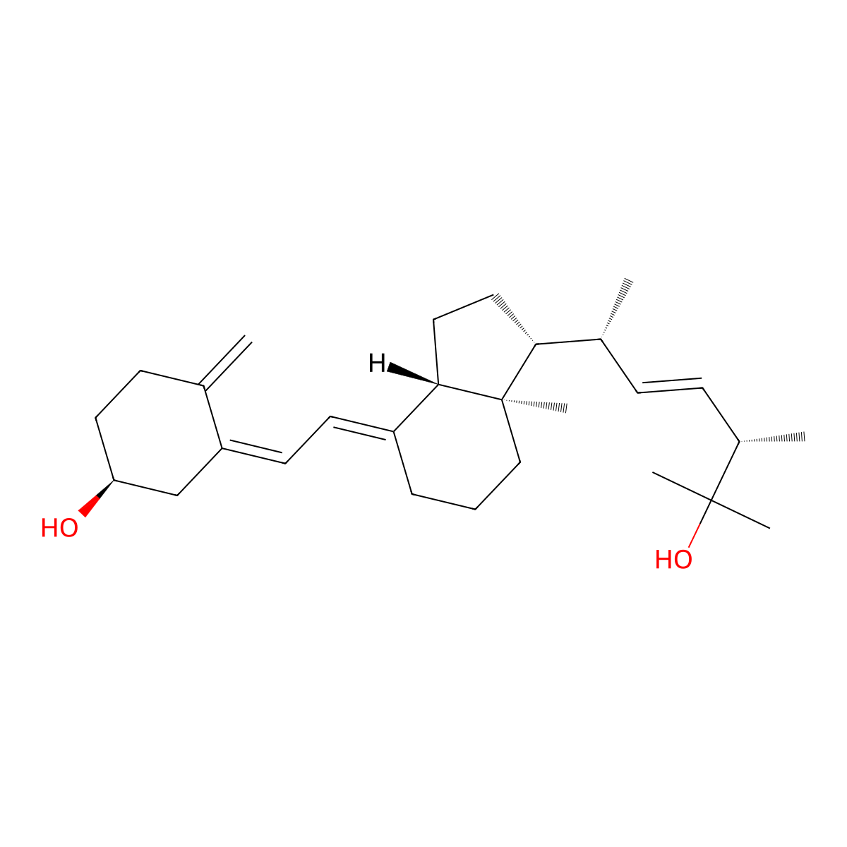 25-Hydroxyvitamin D2 molecular structure, CAS 21343-40-8