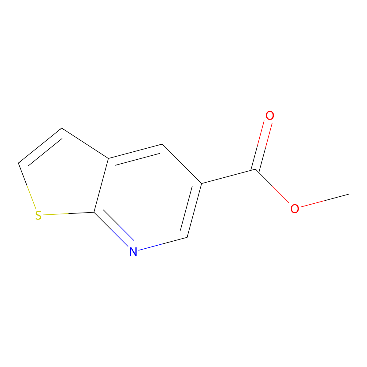 Methyl thieno[2,3-b]pyridine-5-carboxylate molecular structure, CAS 21344-30-9