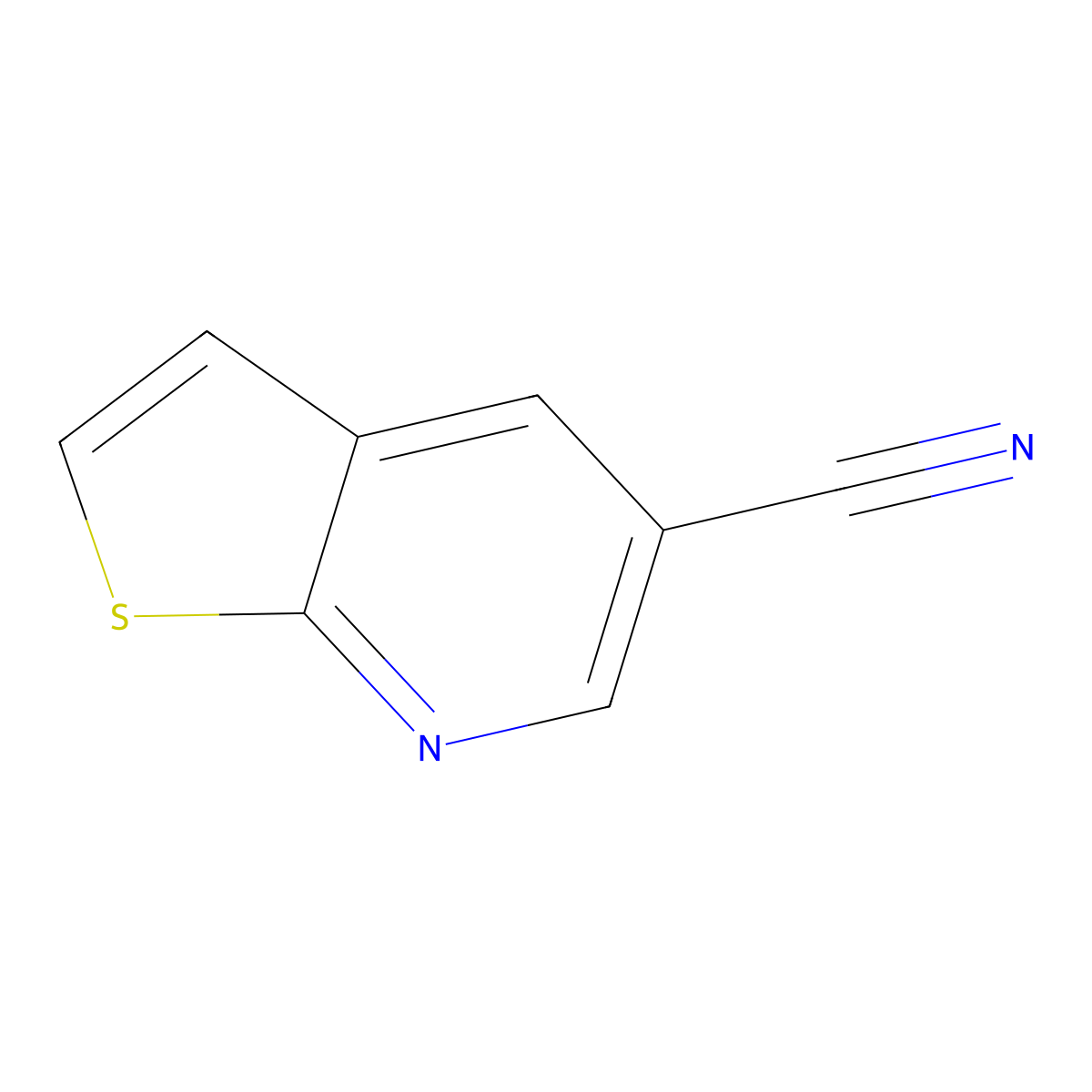 Thieno[2,3-b]pyridine-5-carbonitrile molecular structure, CAS 21344-31-0