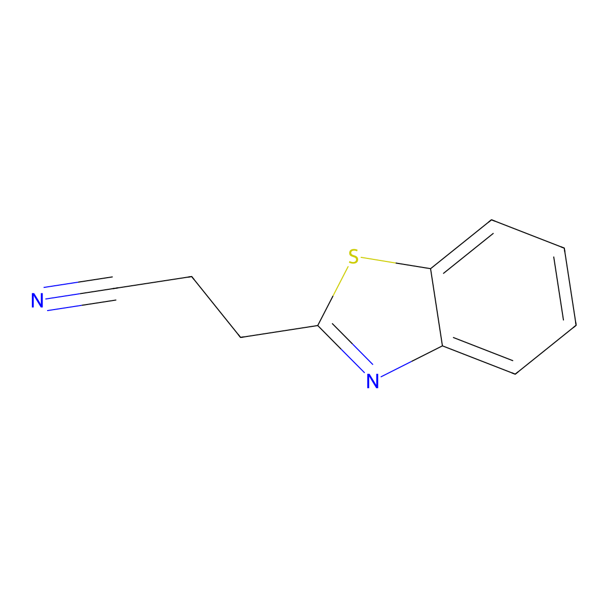 2-Benzothiazolepropanenitrile molecular structure, CAS 21344-51-4