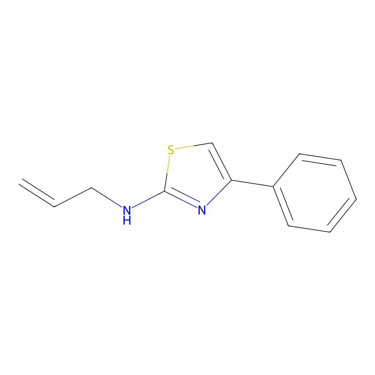 Allyl-(4-phenyl-thiazol-2-yl)-amine molecular structure, CAS 21344-73-0