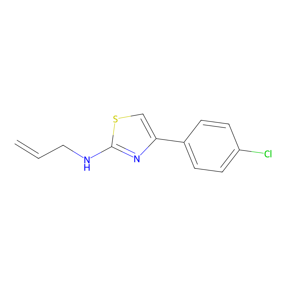 4-(4-Chlorophenyl)-N-2-propen-1-yl-2-thiazolamine molecular structure, CAS 21344-79-6