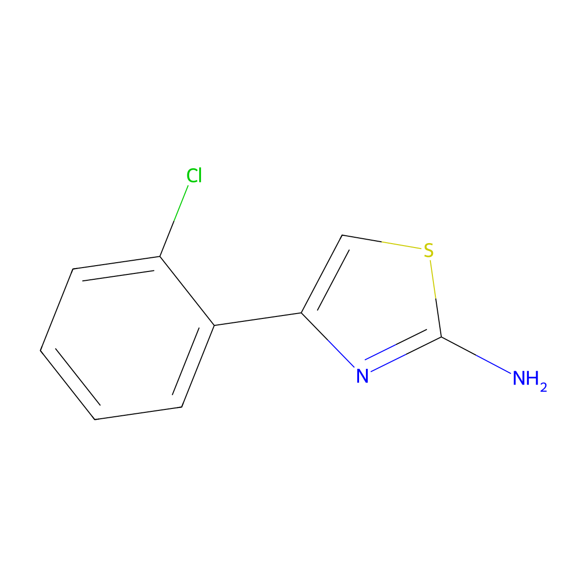 4-(2-Chlorophenyl)-1,3-thiazol-2-amine molecular structure, CAS 21344-90-1