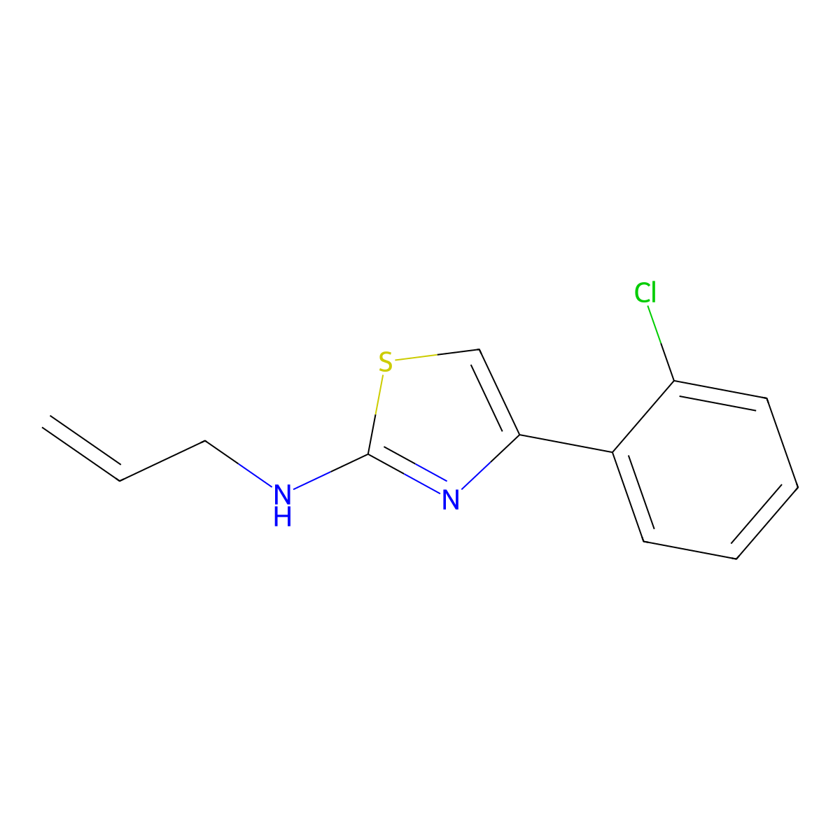 n-Allyl-4-(2-chlorophenyl)thiazol-2-amine molecular structure, CAS 21344-92-3