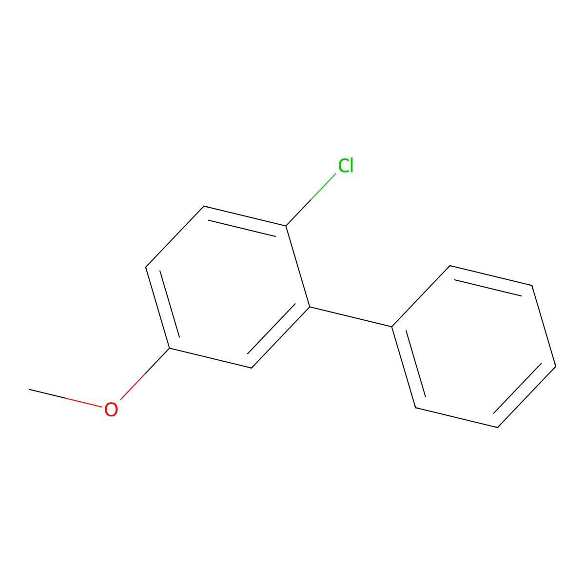 2-Chloro-5-methoxy-1,1'-biphenyl molecular structure, CAS 21345-12-0