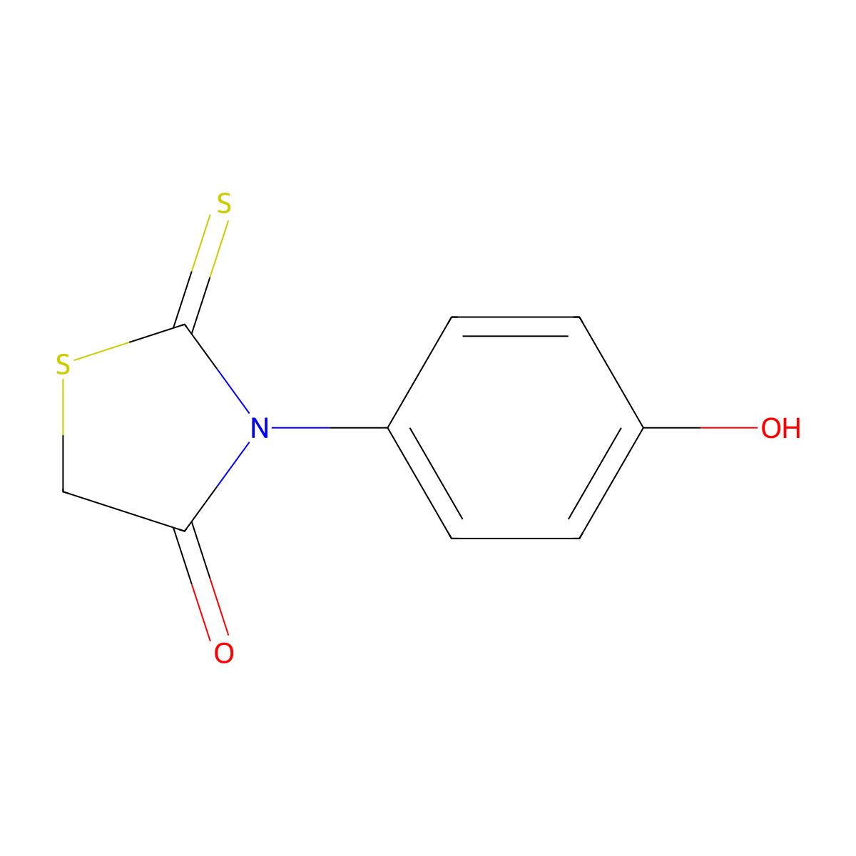 3-(4-Hydroxyphenyl)-2-thioxo-4-thiazolidinone molecular structure, CAS 21346-21-4