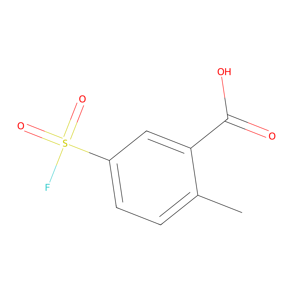 5-(Fluorosulfonyl)-2-methylbenzoic acid molecular structure, CAS 21346-65-6