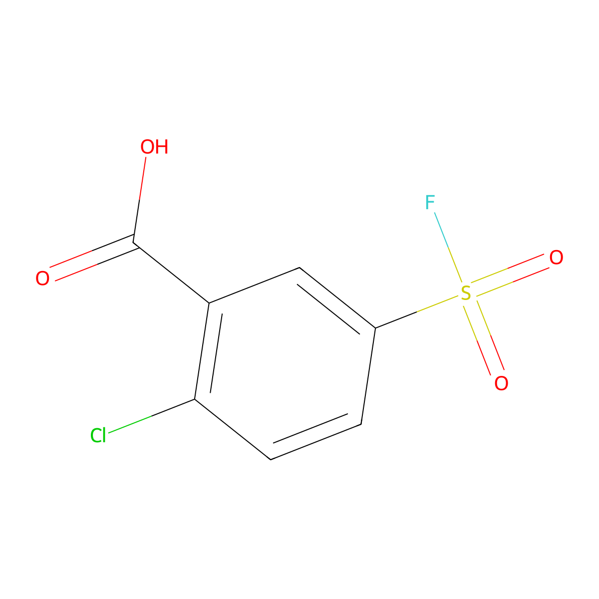 2-Chloro-5-(fluorosulpho)benzoic acid molecular structure, CAS 21346-66-7