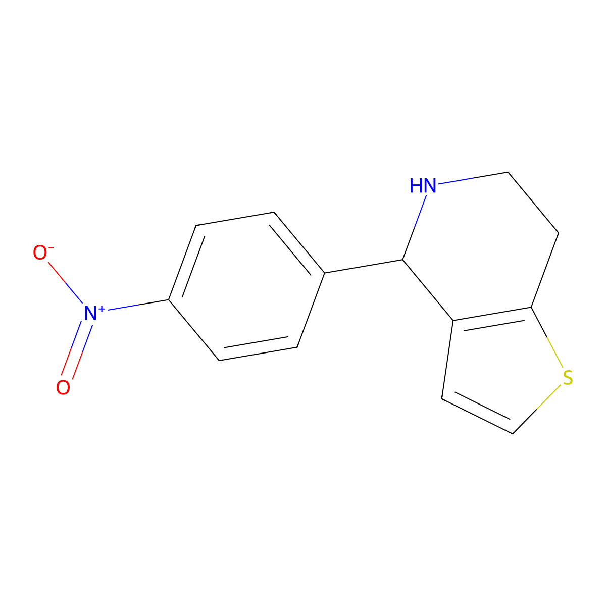 4-(4-Nitrophenyl)-4,5,6,7-tetrahydrothieno[3,2-c]pyridine molecular structure, CAS 213462-02-3