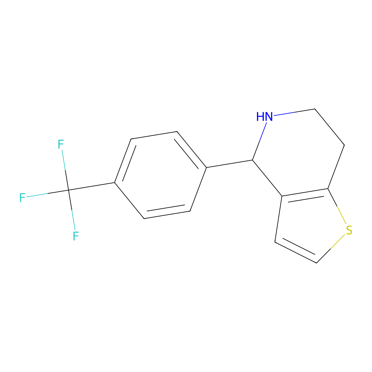 4-[4-(Trifluoromethyl)phenyl]-4,5,6,7-tetrahydrothieno[3,2-c]pyridine molecular structure, CAS 213462-11-4