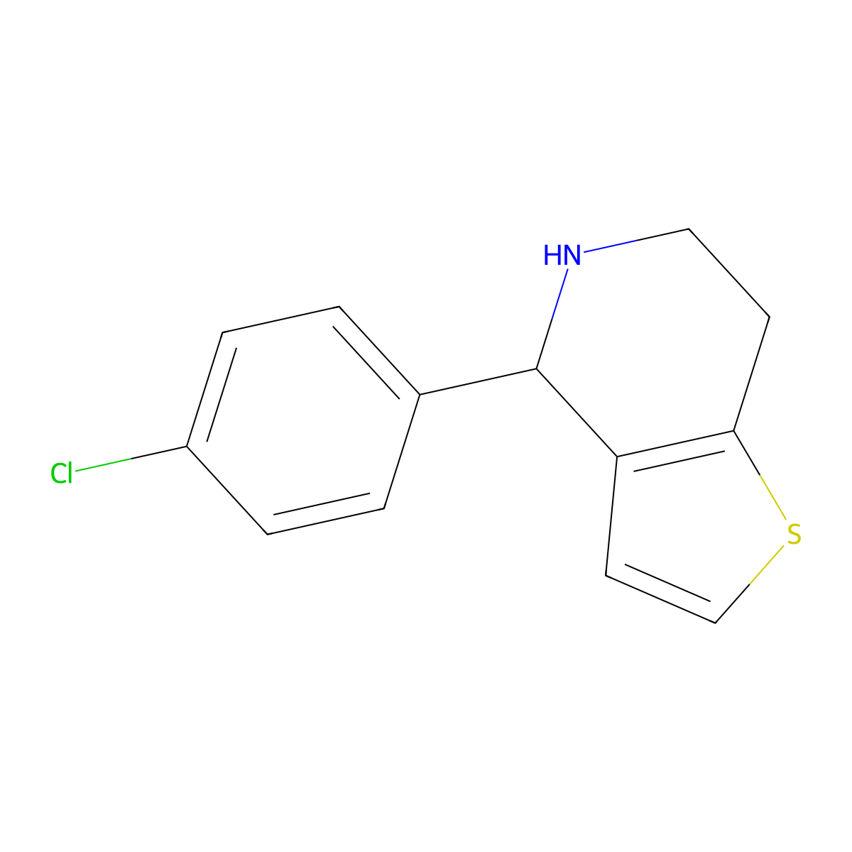 4-(4-Chlorophenyl)-4,5,6,7-tetrahydrothieno[3,2-c]pyridine molecular structure, CAS 213462-12-5