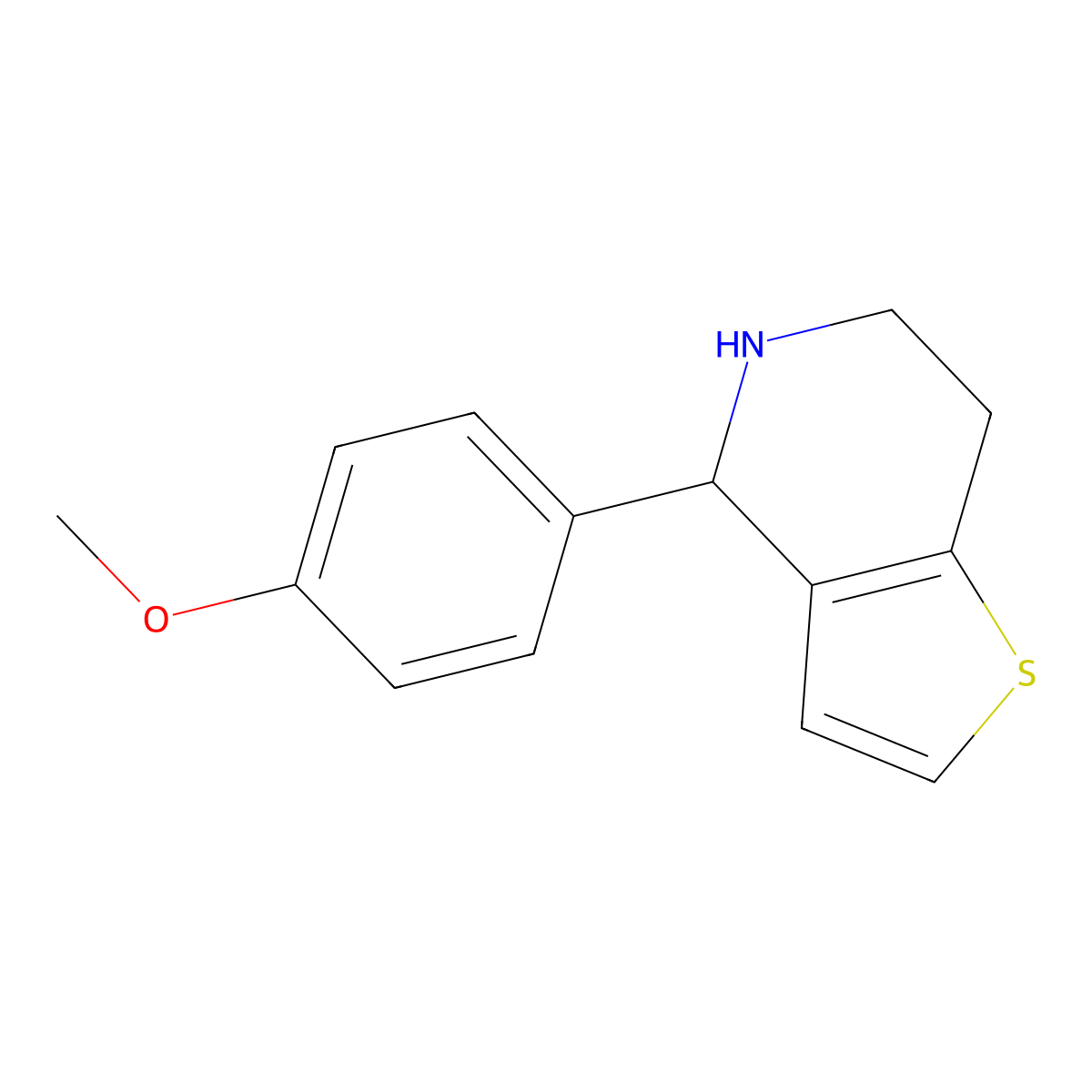 4-(4-Methoxyphenyl)-4,5,6,7-tetrahydrothieno[3,2-c]pyridine molecular structure, CAS 213462-19-2