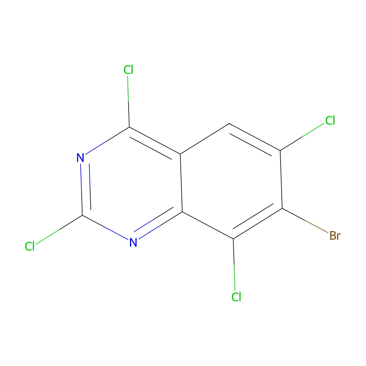 7-Bromo-2,4,6,8-tetrachloroquinazoline molecular structure, CAS 2134622-46-9