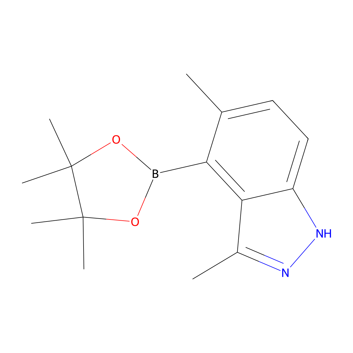 3,5-Dimethyl-4-(4,4,5,5-tetramethyl-1,3,2-dioxaborolan-2-yl)-1H-indazole molecular structure, CAS 2134622-76-5