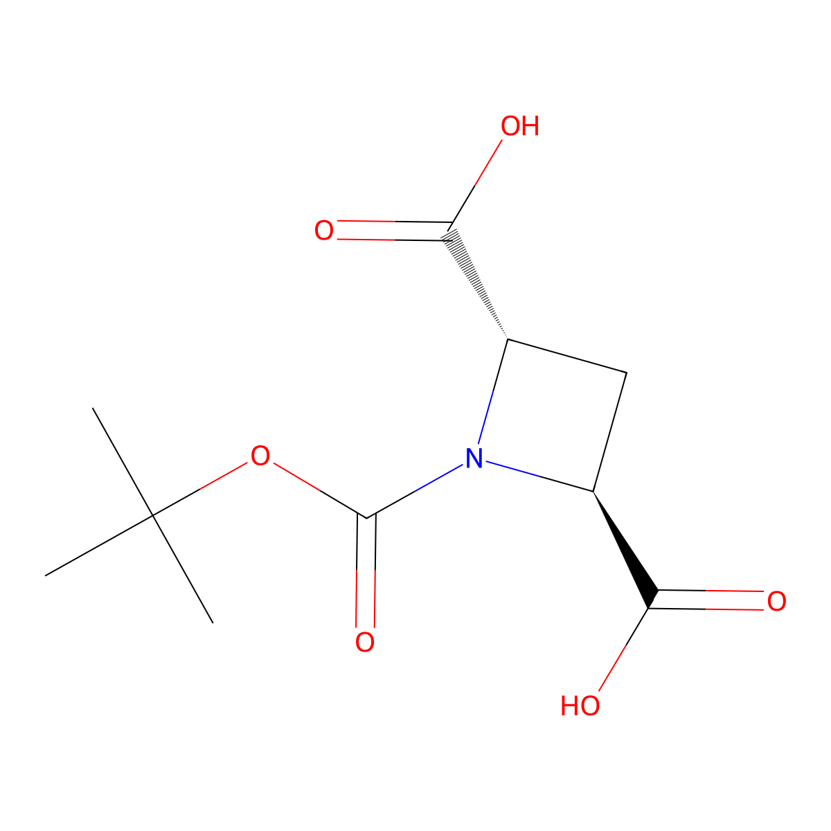 trans-1-Boc-azetidine-2,4-dicarboxylic Acid molecular structure, CAS 2134632-91-8