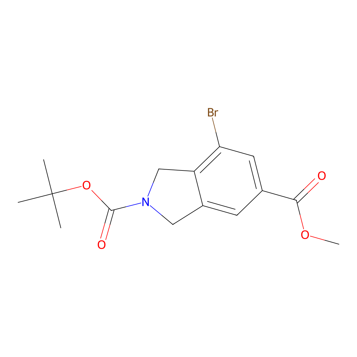 2-(Tert-butyl) 5-methyl 7-bromoisoindoline-2,5-dicarboxylate molecular structure, CAS 2134647-39-3