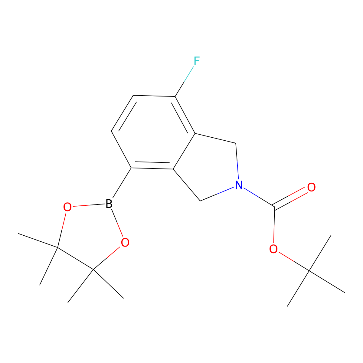tert-Butyl 4-fluoro-7-(4,4,5,5-tetramethyl-1,3,2-dioxaborolan-2-yl)isoindoline-2-carboxylate molecular structure, CAS 2134649-55-9