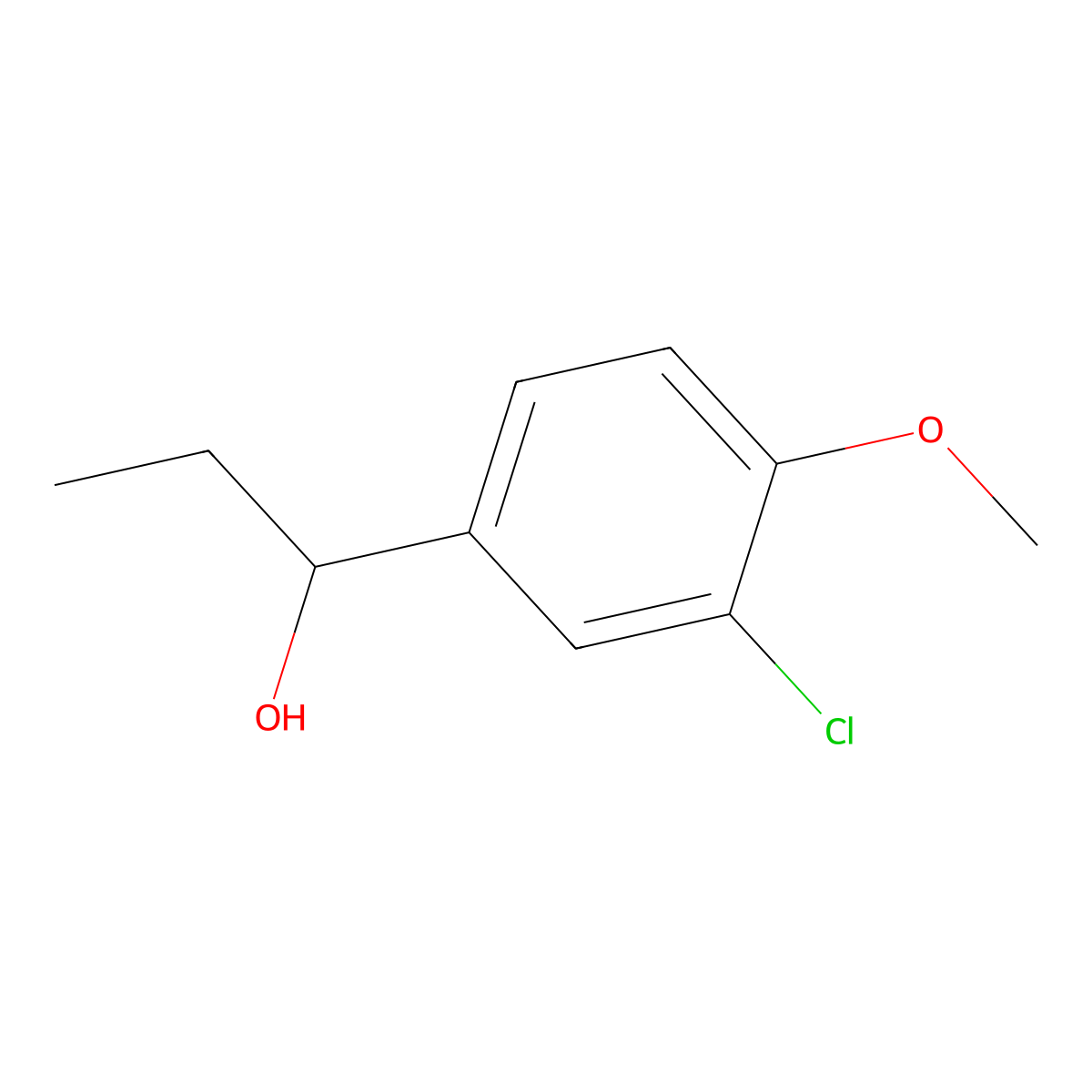 3-Chloro-alpha-ethyl-4-methoxybenZenemethanol molecular structure, CAS 213470-63-4