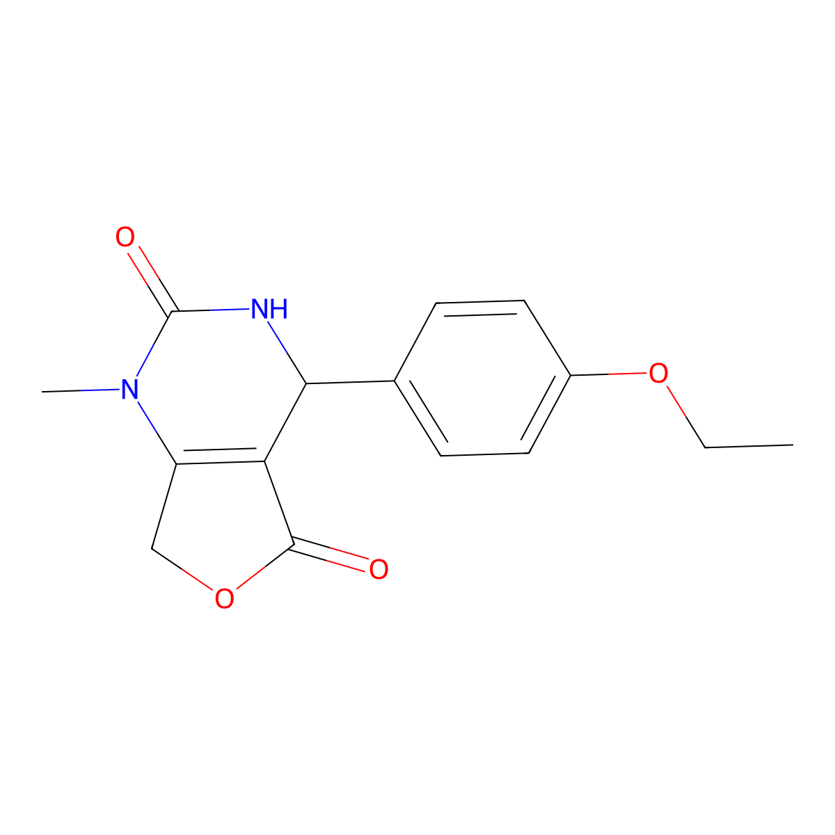 4-(4-ethoxyphenyl)-1-methyl-4,7-dihydrofuro[3,4-d]pyrimidine-2,5(1H,3H)-dione molecular structure, CAS 2134706-35-5