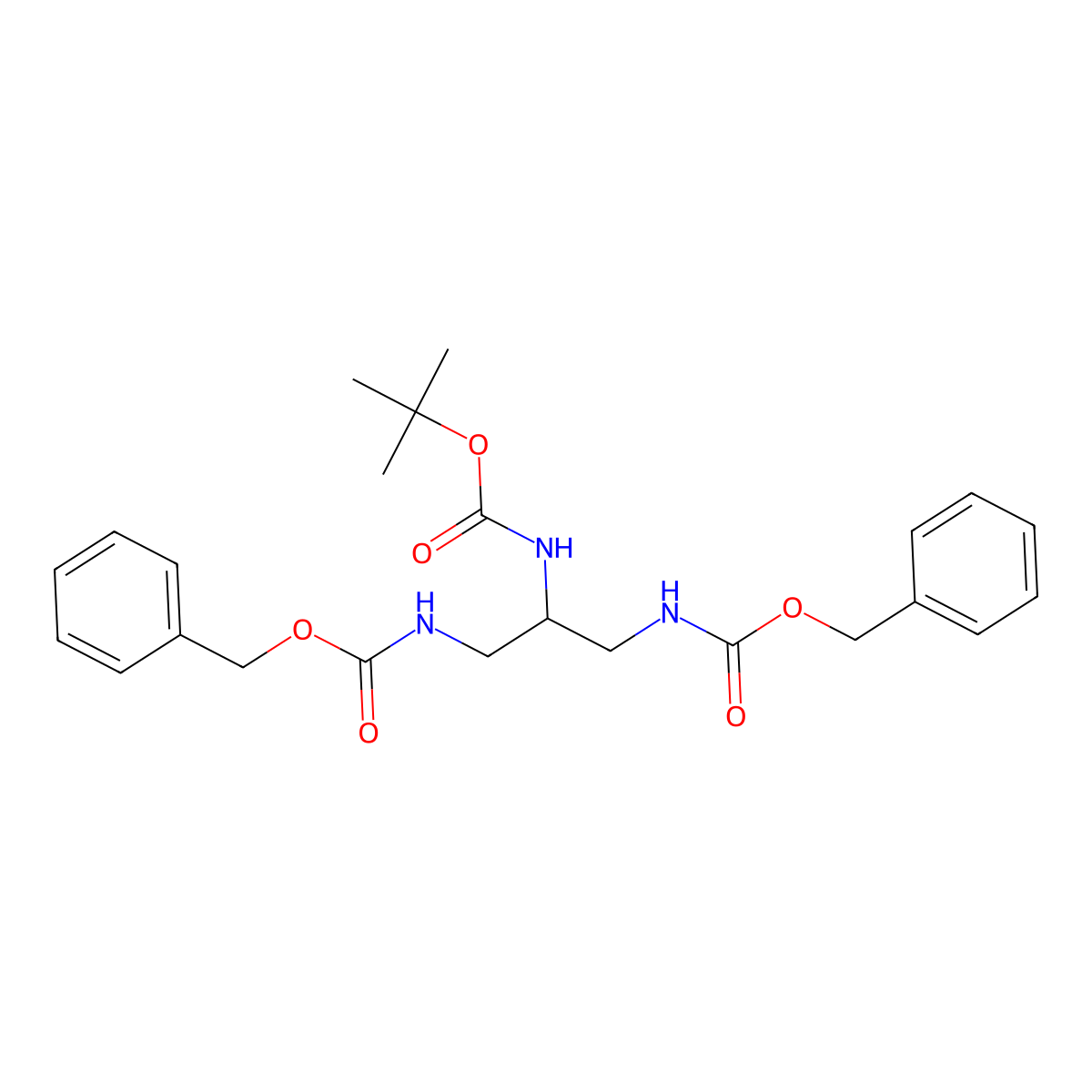 Dibenzyl tert-butyl propane-1,2,3-triyltricarbamate molecular structure, CAS 213475-67-3