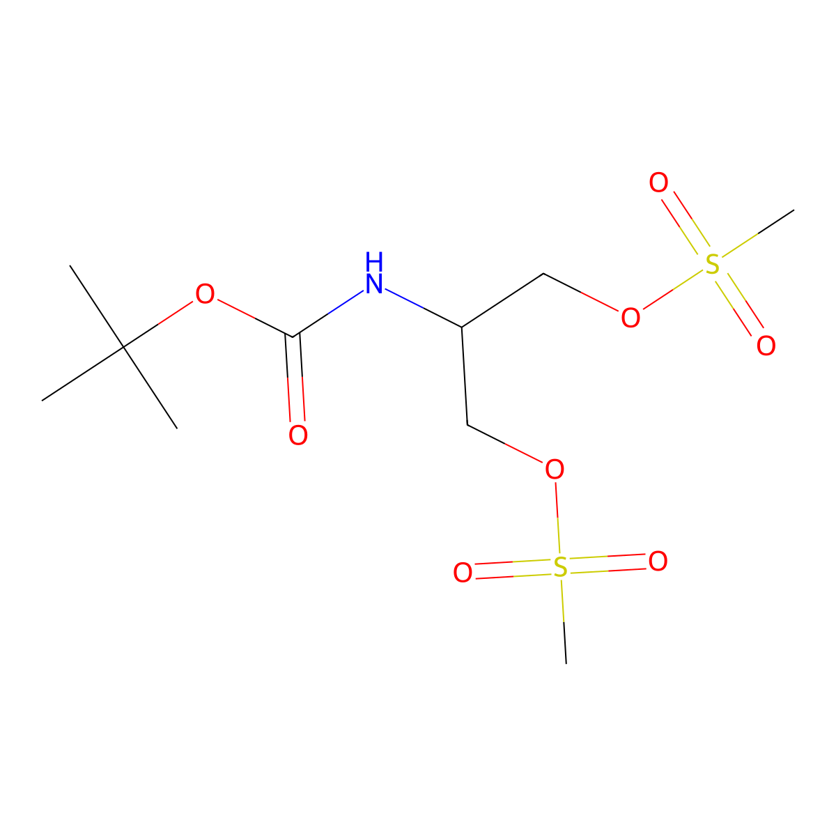 tert-butyl N-(1,3-bis(methanesulfonyloxy)propan-2-yl)carbamate molecular structure, CAS 213475-70-8