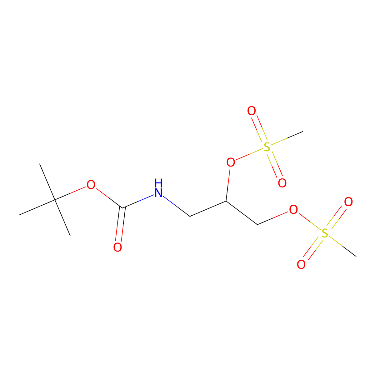 tert-butyl N-[2,3-bis(methanesulfonyloxy)propyl]carbamate molecular structure, CAS 213475-72-0