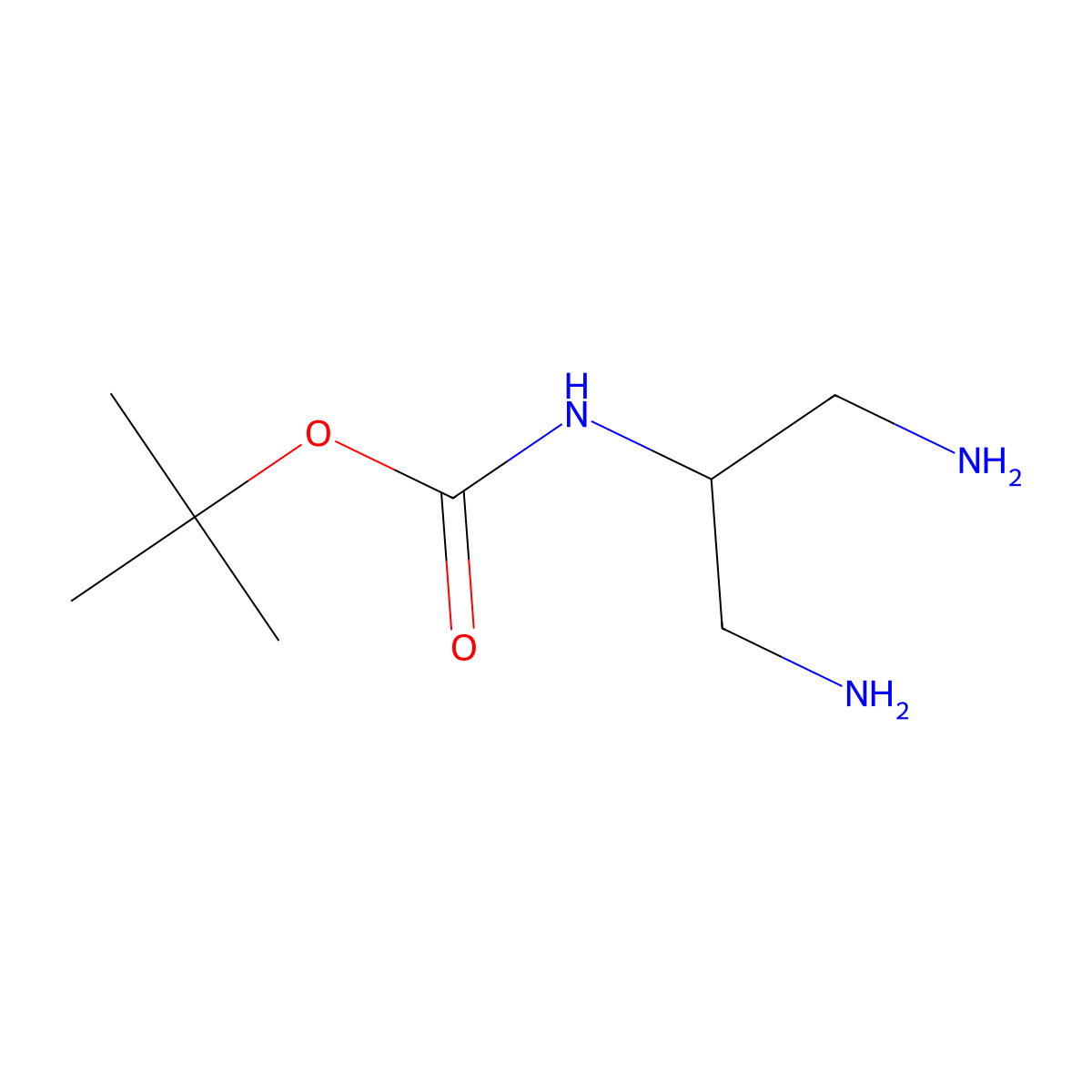 tert-butyl N-(1,3-diaminopropan-2-yl)carbamate molecular structure, CAS 213475-74-2