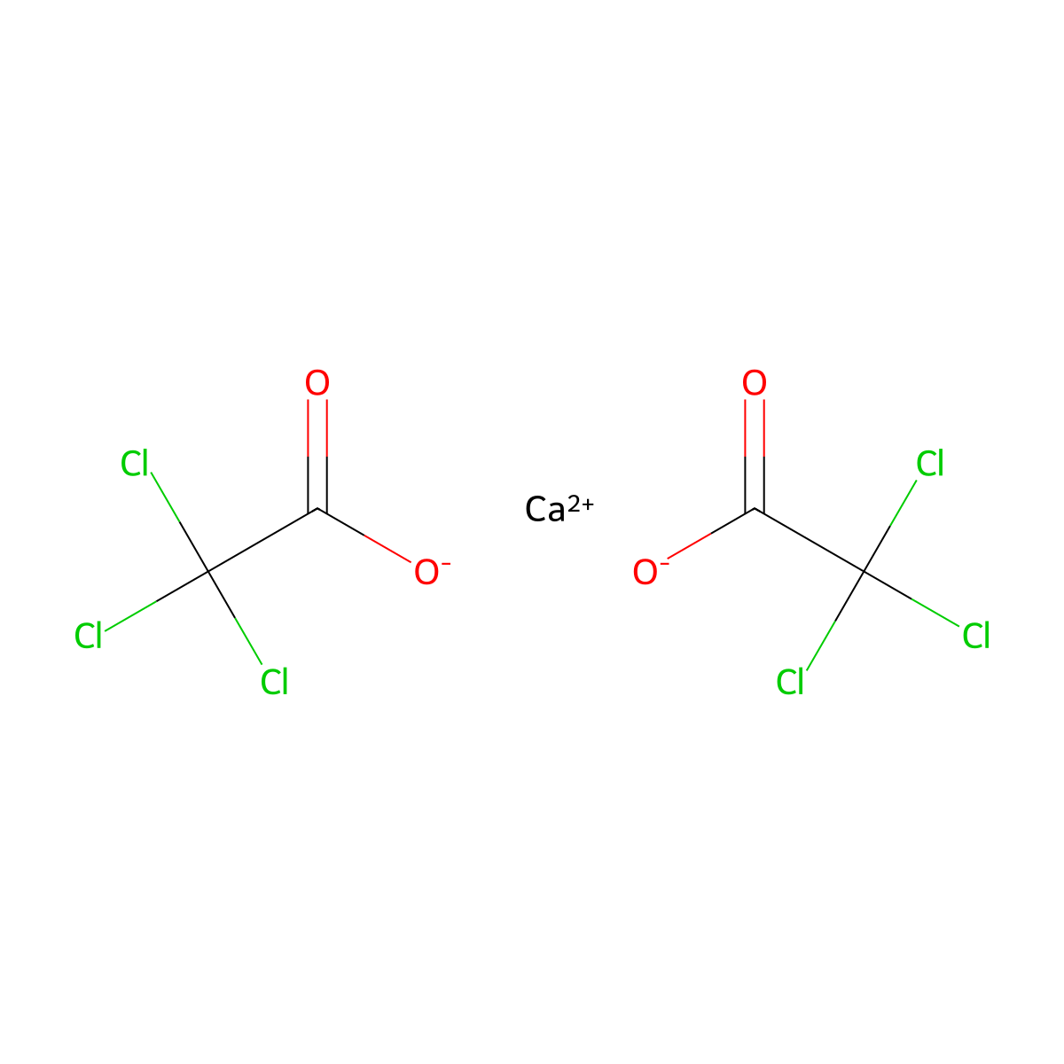 Calcium trichloroacetate molecular structure, CAS 21348-16-3