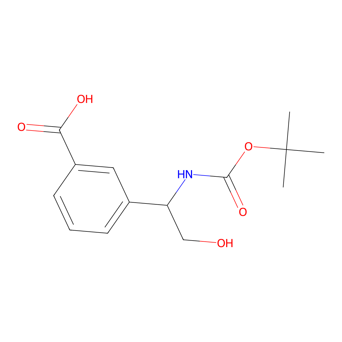3-(1-{[(Tert-butoxy)carbonyl]amino}-2-hydroxyethyl)benzoic acid molecular structure, CAS 213487-97-9