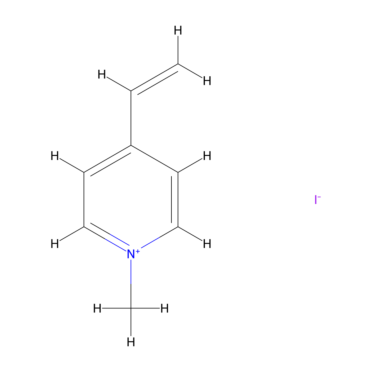 4-Ethenyl-1-methylpyridin-1-ium iodide molecular structure, CAS 21351-43-9