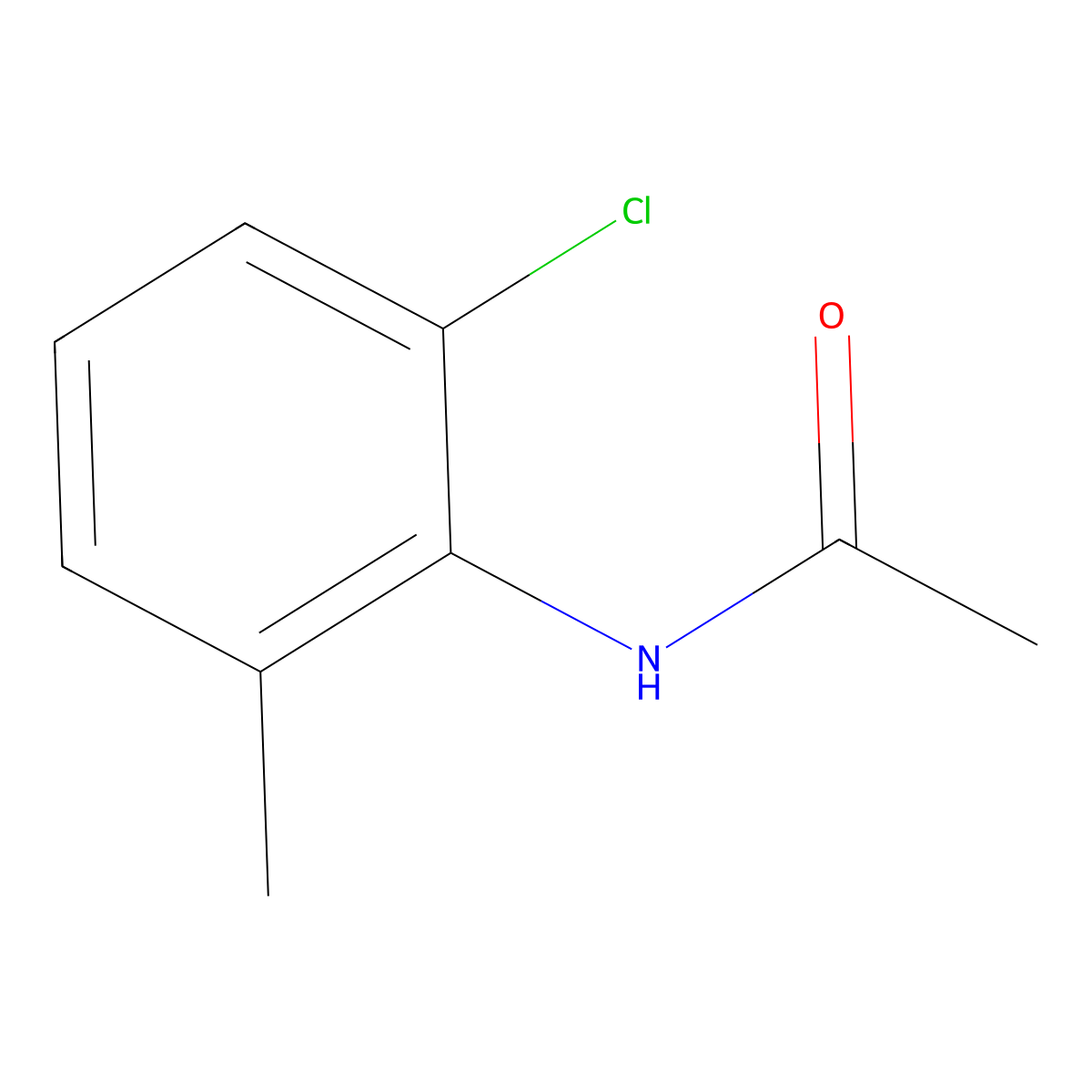 N-(2-chloro-6-methylphenyl)acetamide molecular structure, CAS 21352-09-0