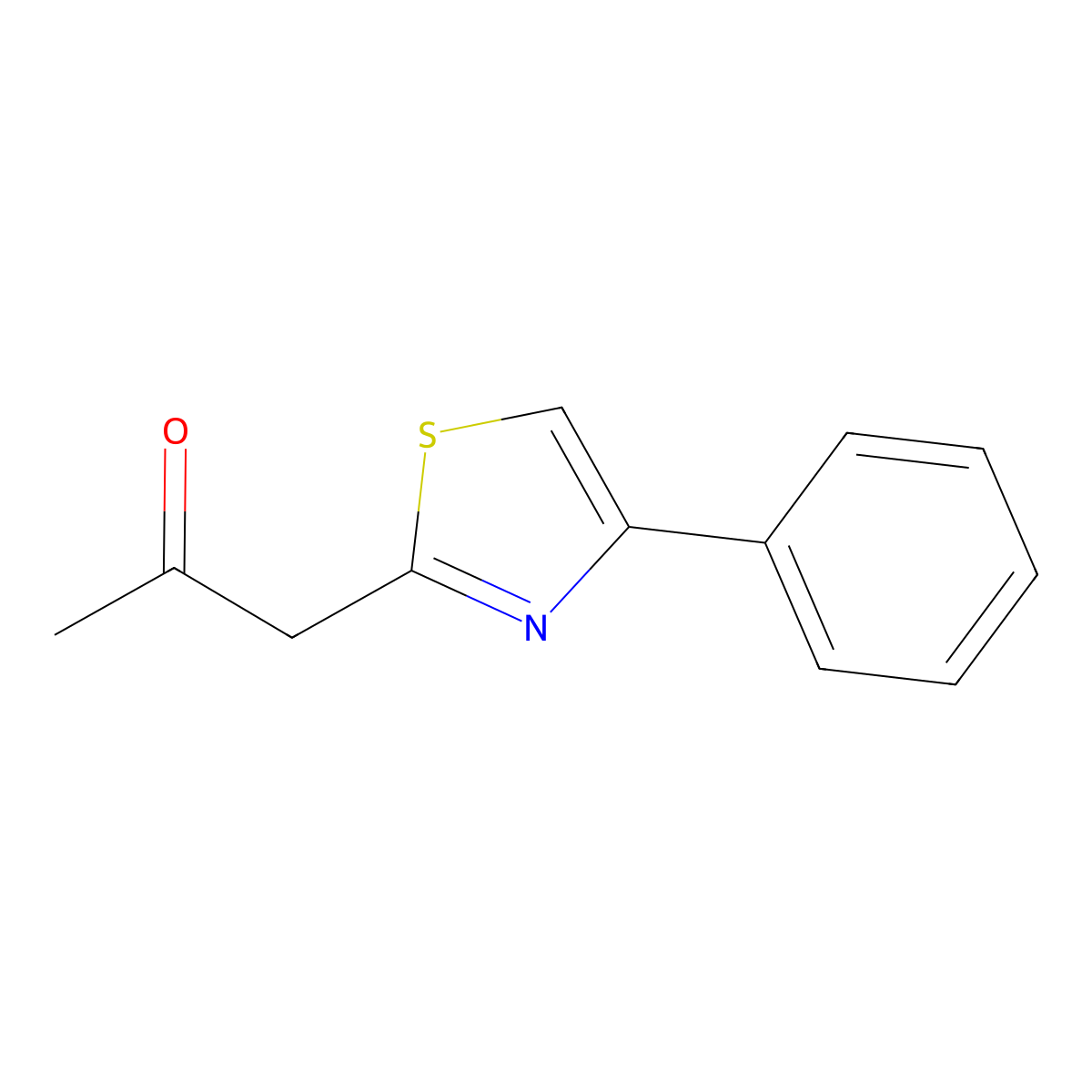 1-(4-Phenyl-1,3-thiazol-2-yl)propan-2-one molecular structure, CAS 21352-99-8
