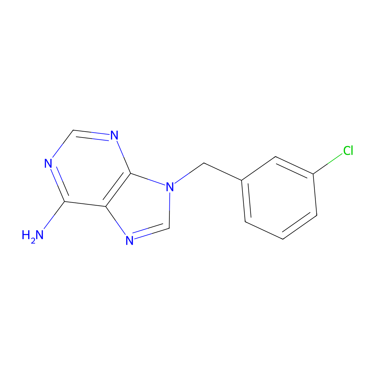9-(3-Chlorobenzyl)-9H-purin-6-amine molecular structure, CAS 213528-05-3