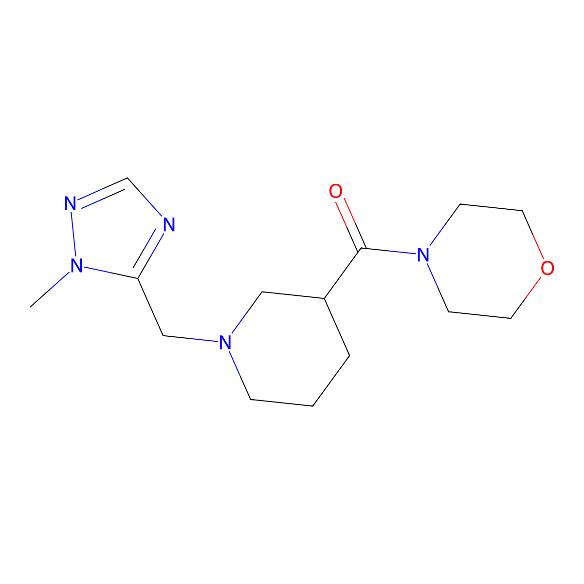 4-{1-[(1-methyl-1H-1,2,4-triazol-5-yl)methyl]piperidine-3-carbonyl}morpholine molecular structure, CAS 2135289-39-1