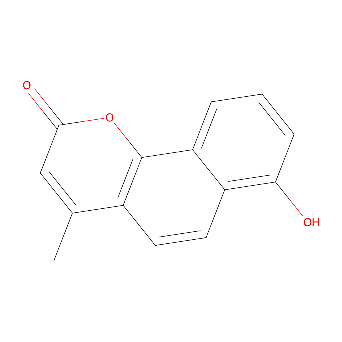 7-Hydroxy-4-methyl-2H-naphtho(1,2-B)pyran-2-one molecular structure, CAS 21353-16-2