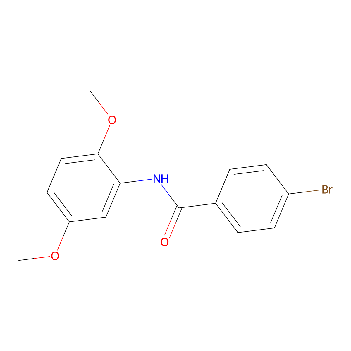 4-bromo-N-(2,5-dimethoxyphenyl)benzamide molecular structure, CAS 21353-80-0