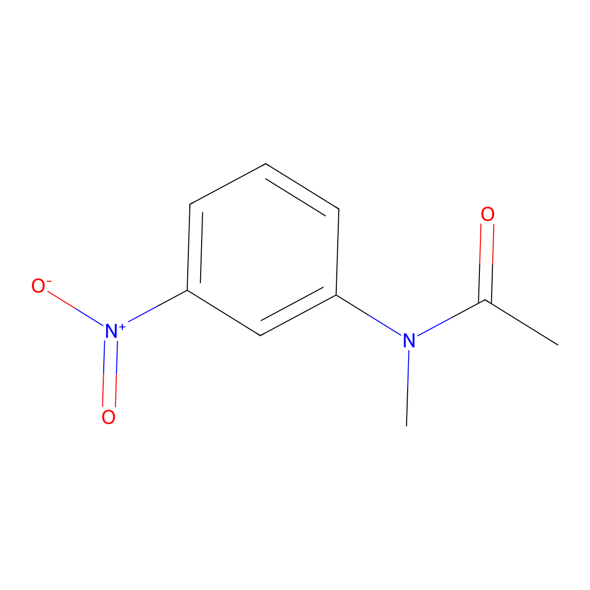 N-Methyl-N-(3-nitrophenyl)acetamide molecular structure, CAS 21353-89-9
