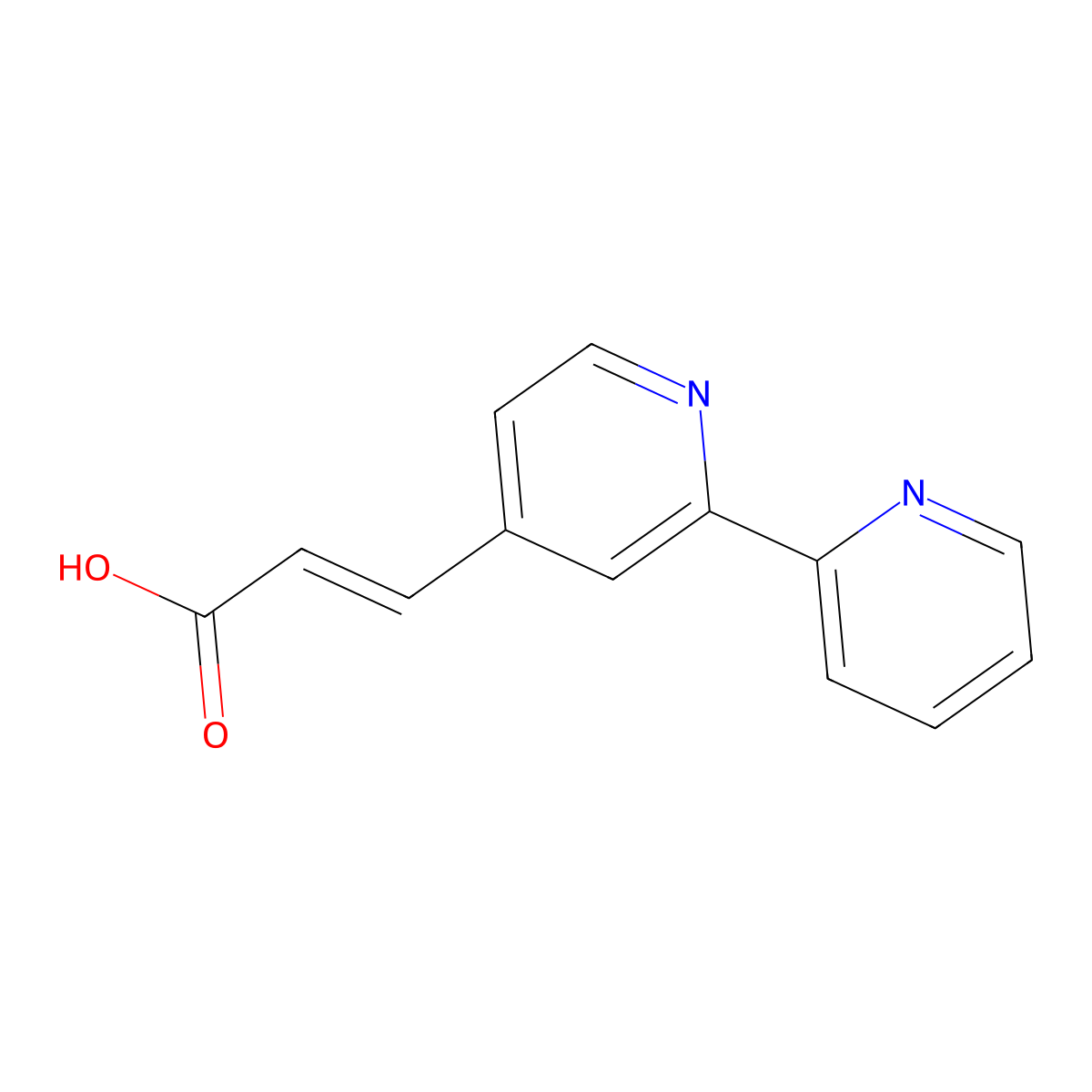 (E)-3-([2,2'-Bipyridin]-4-yl)acrylic acid molecular structure, CAS 2135327-23-8