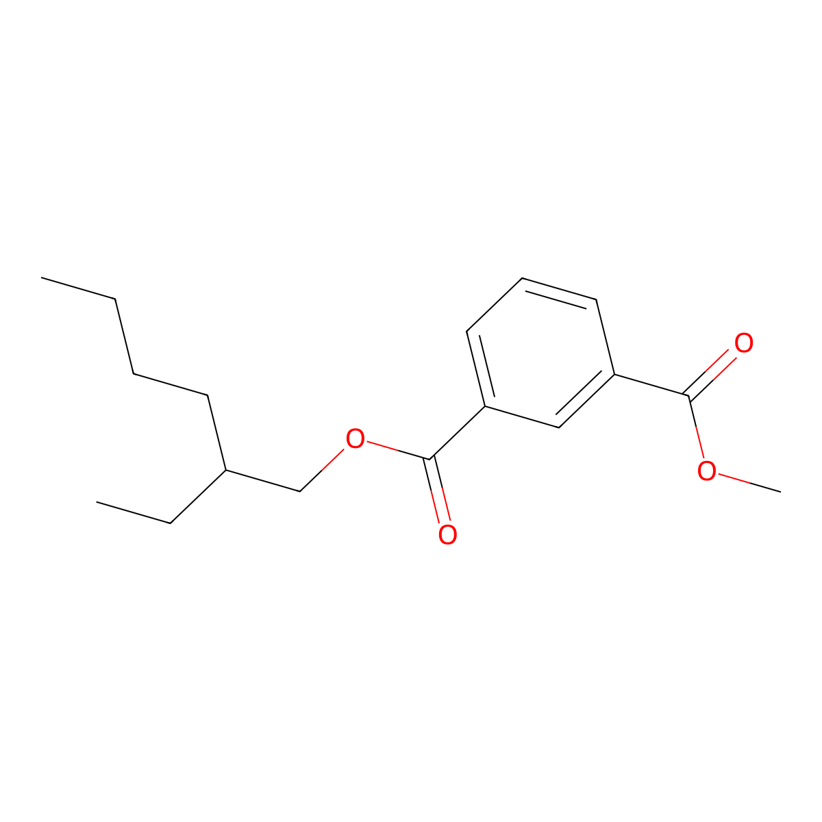 2-Ethylhexyl methyl isophthalate molecular structure, CAS 2135327-80-7