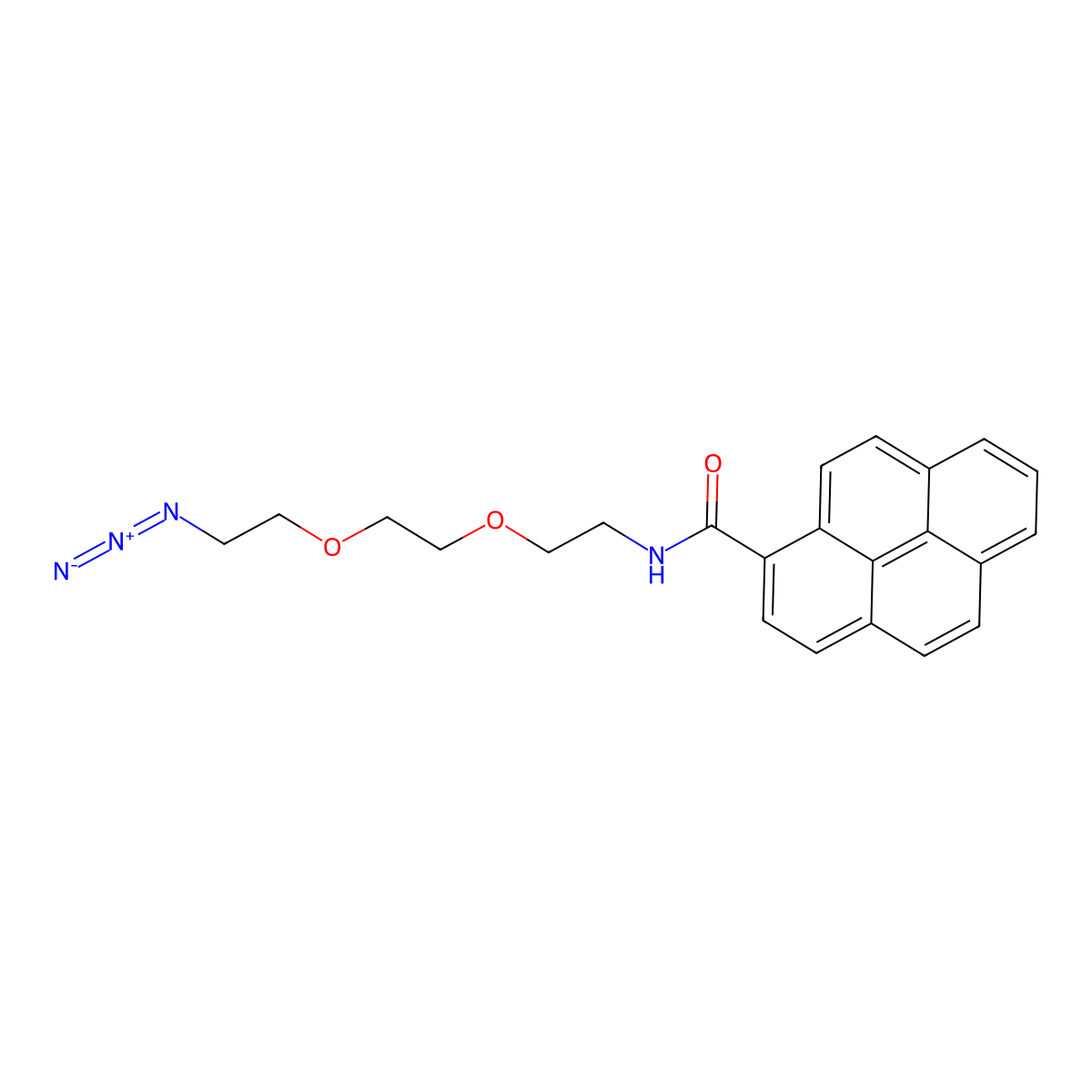 Pyrene-PEG2-azide molecular structure, CAS 2135330-58-2