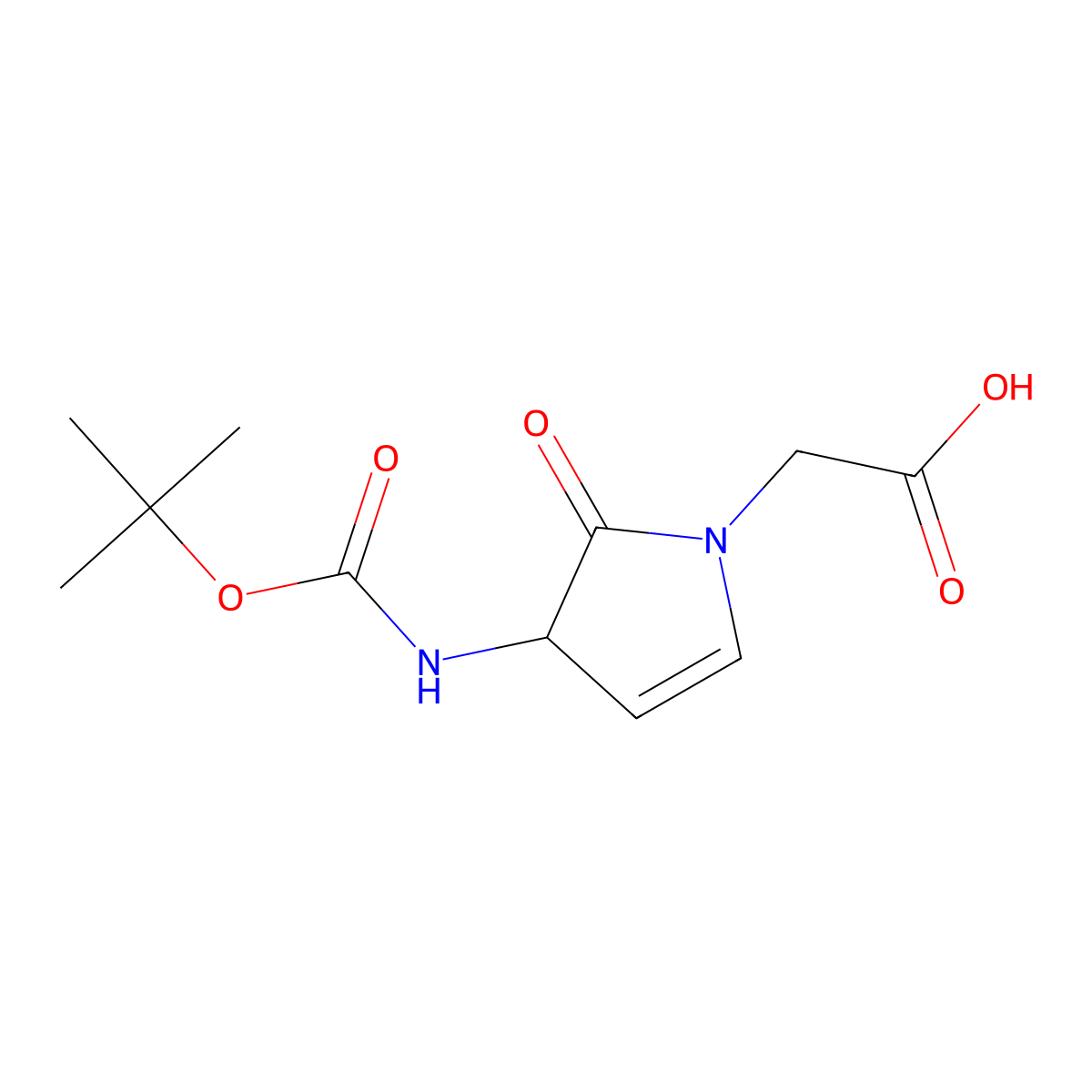 2-(3-((Tert-butoxycarbonyl)amino)-2-oxo-2,3-dihydro-1H-pyrrol-1-YL)acetic acid molecular structure, CAS 2135331-16-5