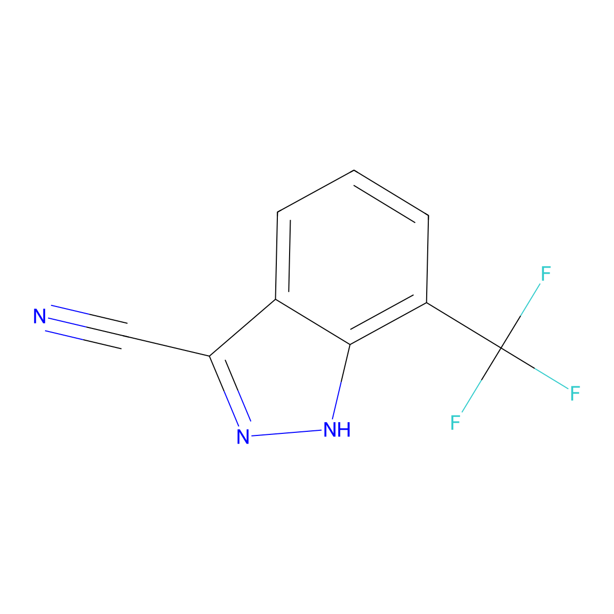 7-(Trifluoromethyl)-1H-indazole-3-carbonitrile molecular structure, CAS 2135331-21-2