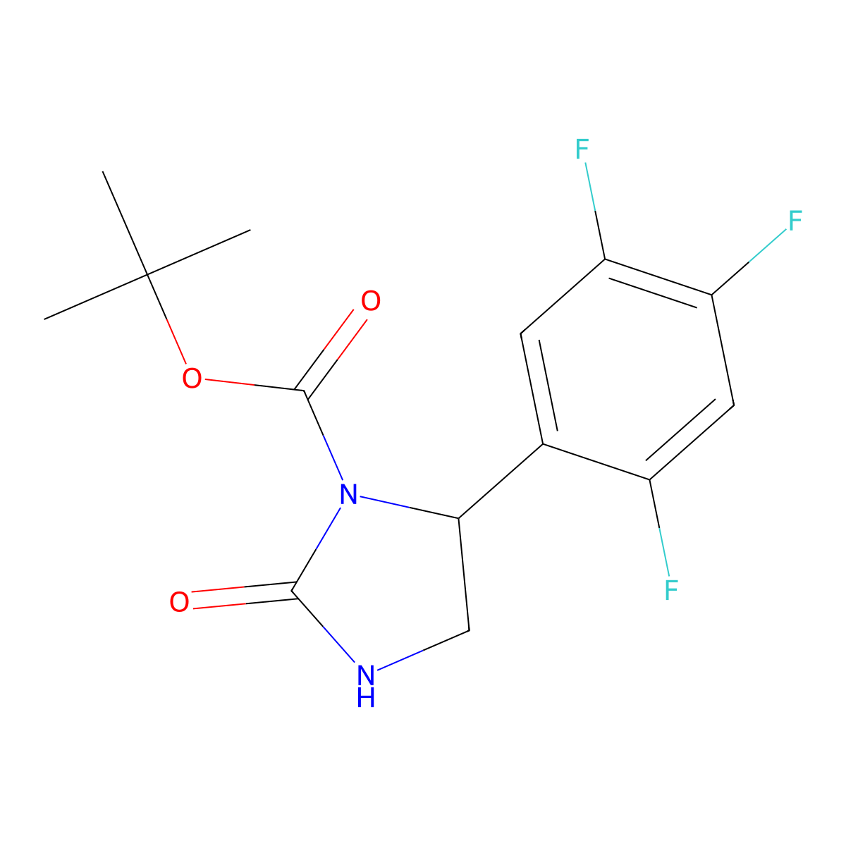 Tert-butyl 2-oxo-5-(2,4,5-trifluorophenyl)imidazolidine-1-carboxylate molecular structure, CAS 2135331-25-6