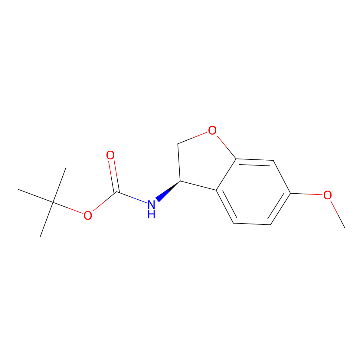 (R)-tert-Butyl (6-methoxy-2,3-dihydrobenzofuran-3-yl)carbamate molecular structure, CAS 2135331-29-0