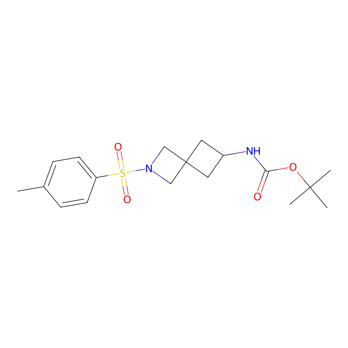 Tert-butyl (2-tosyl-2-azaspiro[3.3]heptan-6-yl)carbamate molecular structure, CAS 2135331-30-3